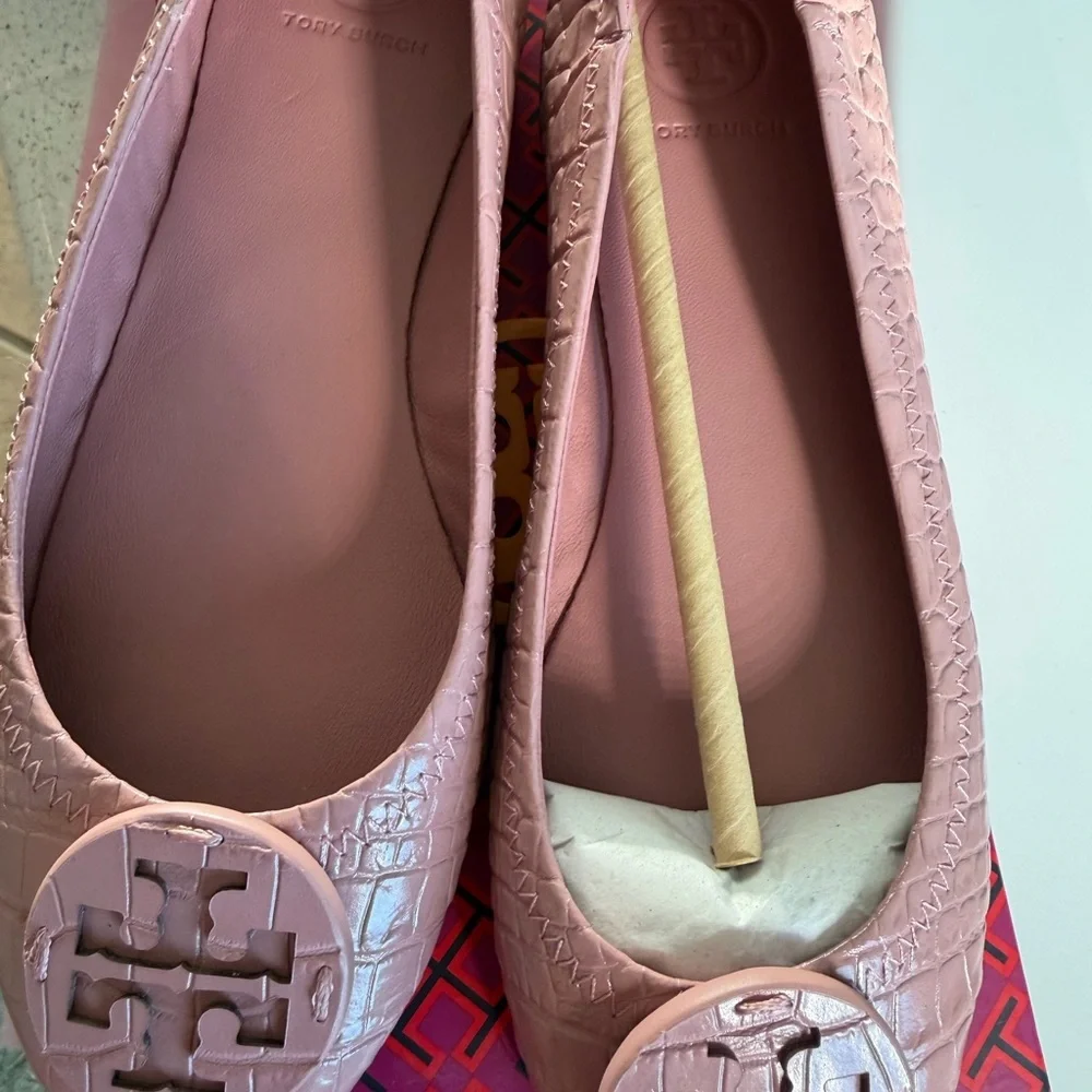 Tory Burch Minnie Travel Ballet flats - soft croco embossed
